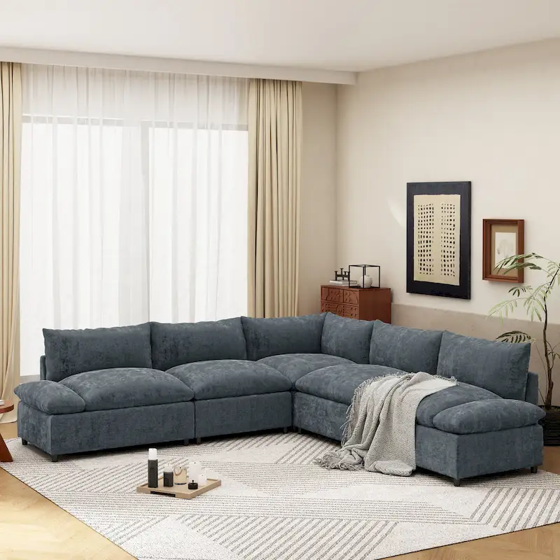Christopher Knight Home - Harper 115 Modular Upholstery Sectional Sofa with Plush Cushions and Hidden Storage Compartments
