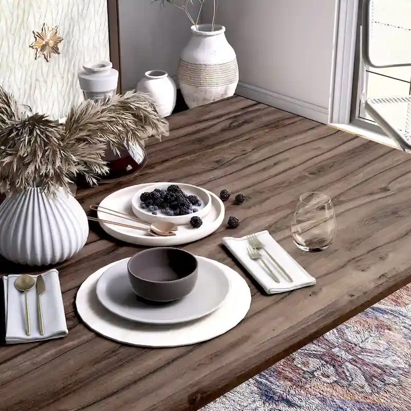 Furniture of America Sevo Midcentury Modern Brown 59-inch Dining Table