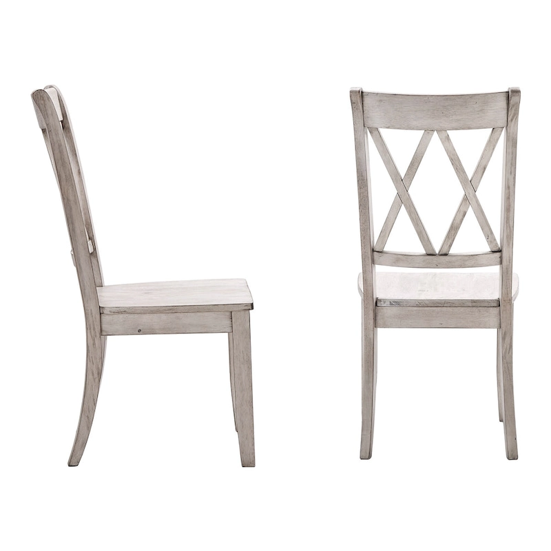 Ronda Double X Back Wood Dining Chairs (Set of 2)