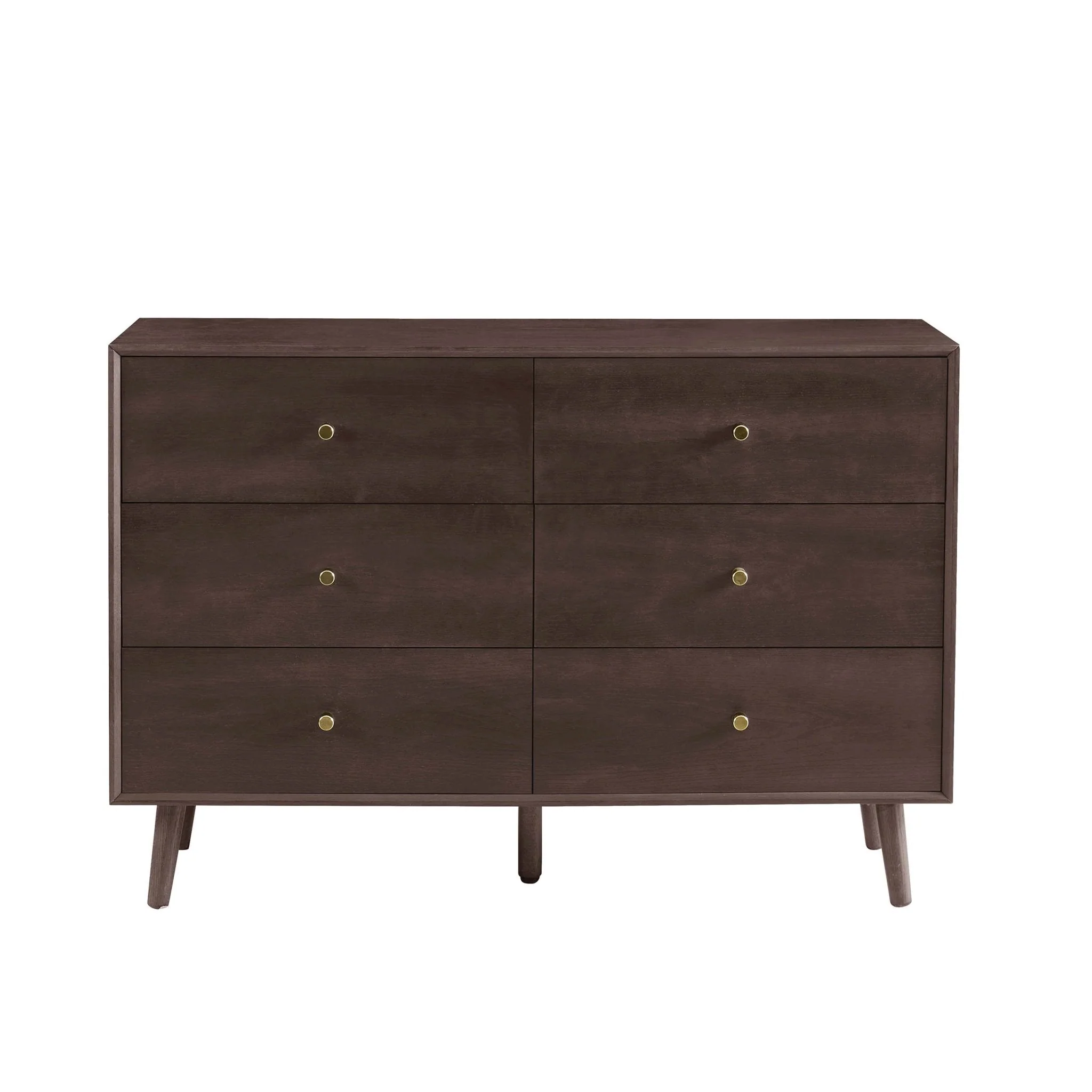 Oak 6 Drawer Chest - Walnut