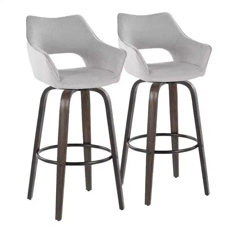 Mustang Barstools Dark Fabric/Black Metal (2-Pack)