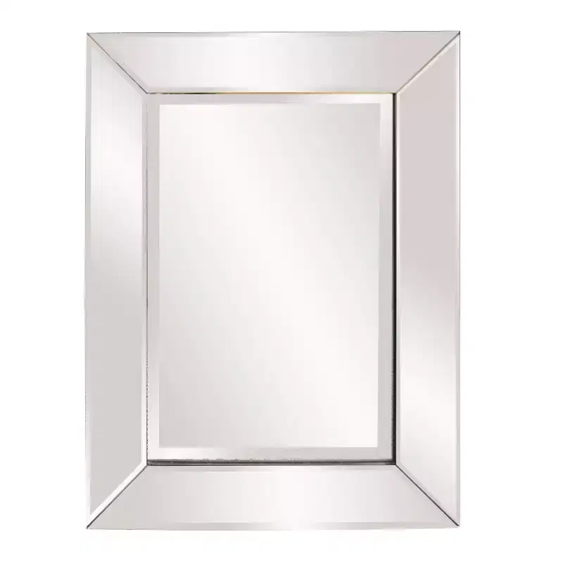 24"x18" Rectangular Wall and Accent Mirror: Modern Style, Wood Frame, No Assembly Required