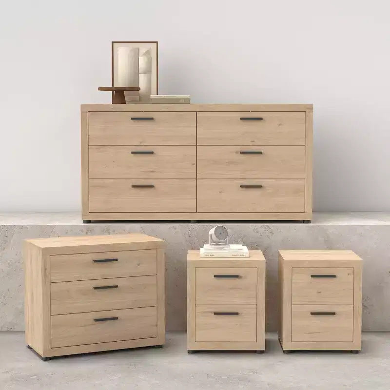 Tvilum, Mira 4-Piece Bedroom Set, Jackson Hickory