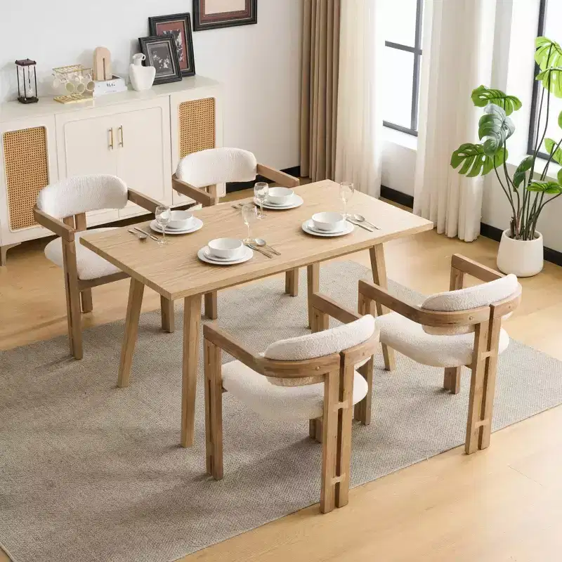 Christopher Knight Home Pascale Mid-Century Modern Rubberwood Upholstered Dining Chairs (Set of 4)
