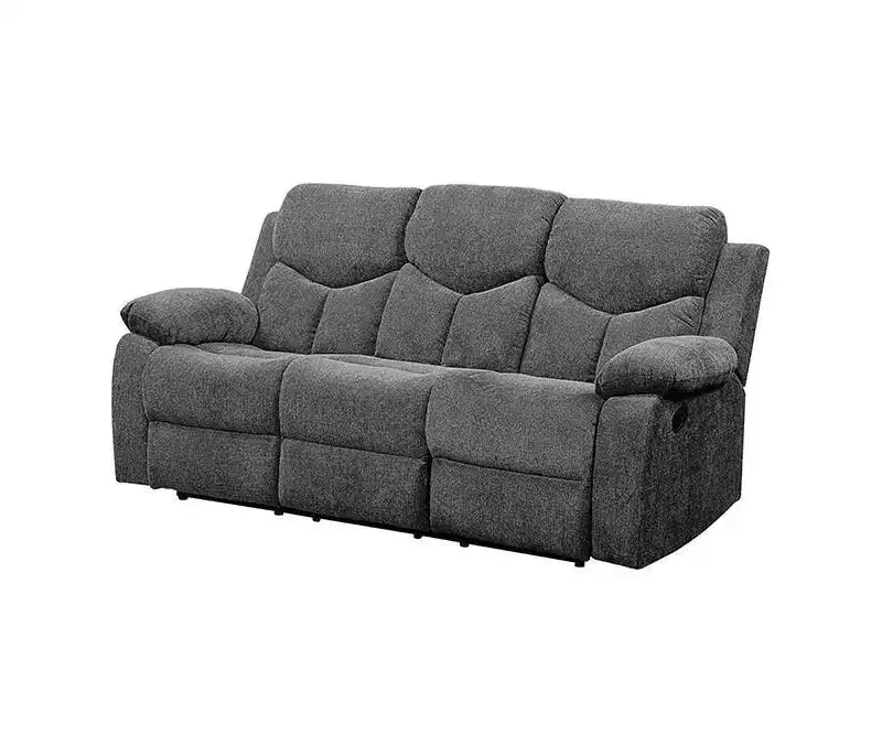 82" Kalen Sofa Gray Chenille - Acme Furniture: Upholstered Recliner, Includes 2 Accent Pillows