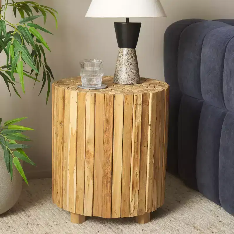 Richmond Round End Table - FOX1002A - Medium Oak - Safavieh Couture
