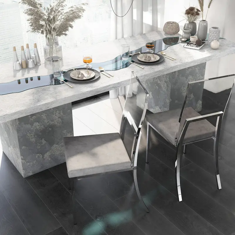 Copper Grove Brusartsi Modern Clear Acrylic Dining Chairs (Set of 2)