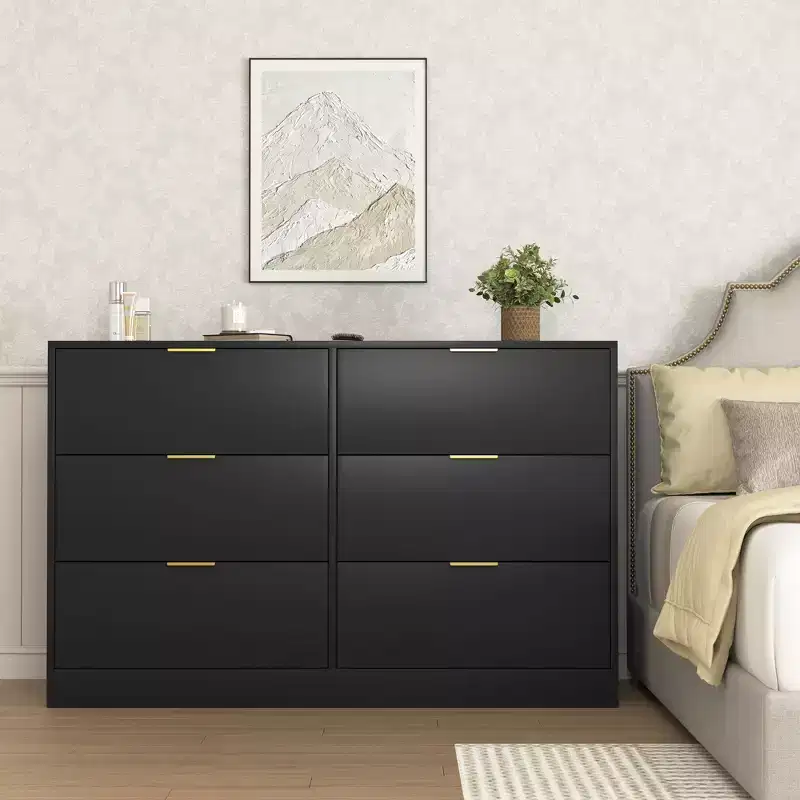 Modern 6/9 Drawers Simply Bedroom Dressers with Handle,Minimalist Wooden Dresser,Chest of Drawers for Bedroom,Entryway