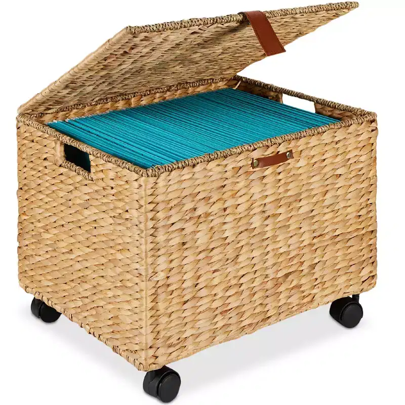 Hyacinth Rolling Filing Cabinet with Lid and Locking Wheels