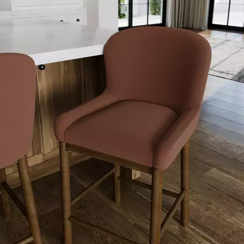 Counter Stool with Fabric Upholstery 26