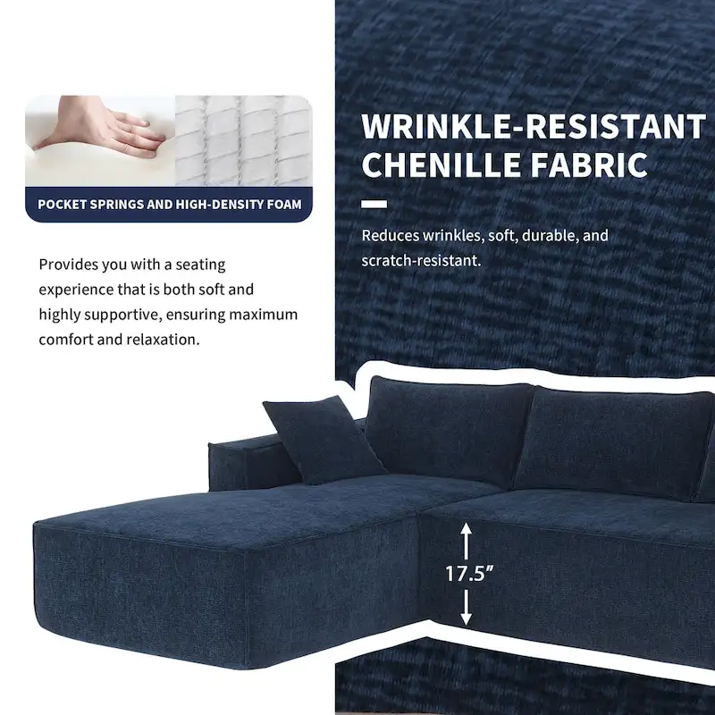 Zab Chenille 2 Pieces Sectional Sofa by GDFStudio