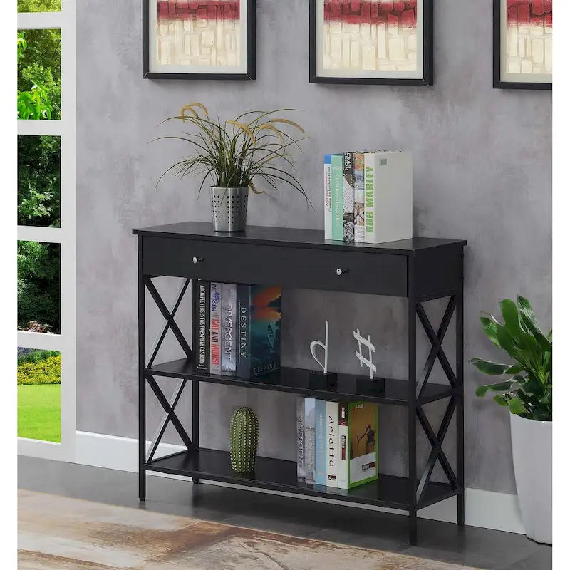 1 Drawer Console Table with Shelves