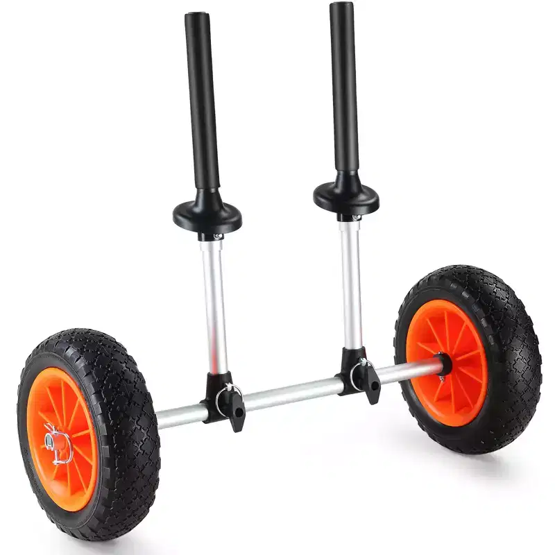 VEVOR Heavy Duty Kayak Cart, 280lbs Load Capacity, Detachable Canoe Trolley Cart with 10'' Solid Tires, Adjustable Width & Top Foam Protection
