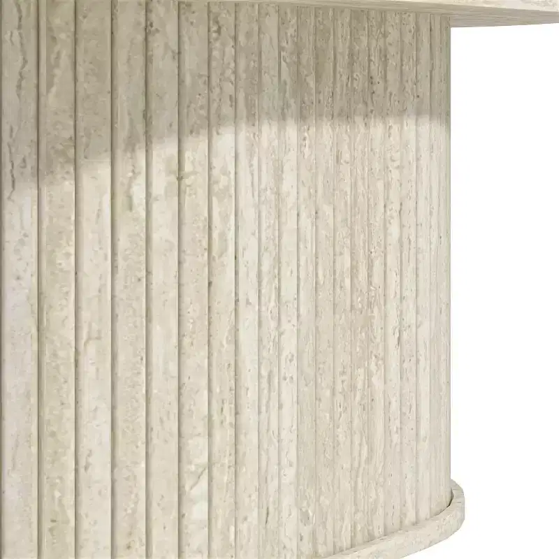 Fluted Oblong Coffee Table with Round Base 39.2