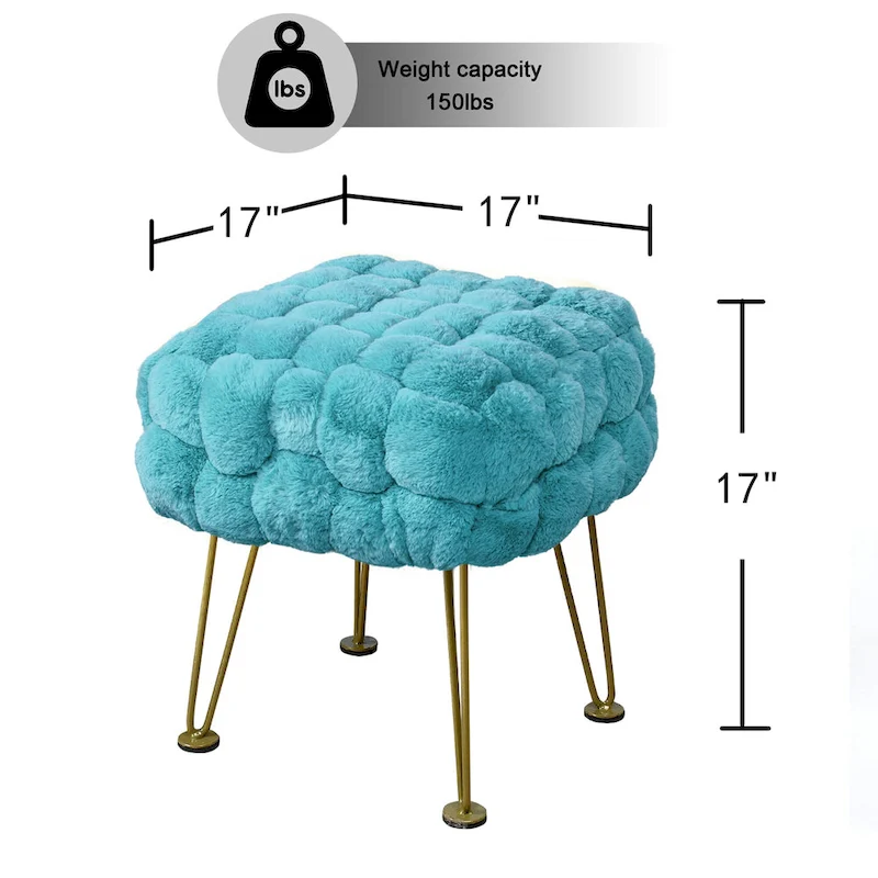 FoxFauxFur Pouf Stool