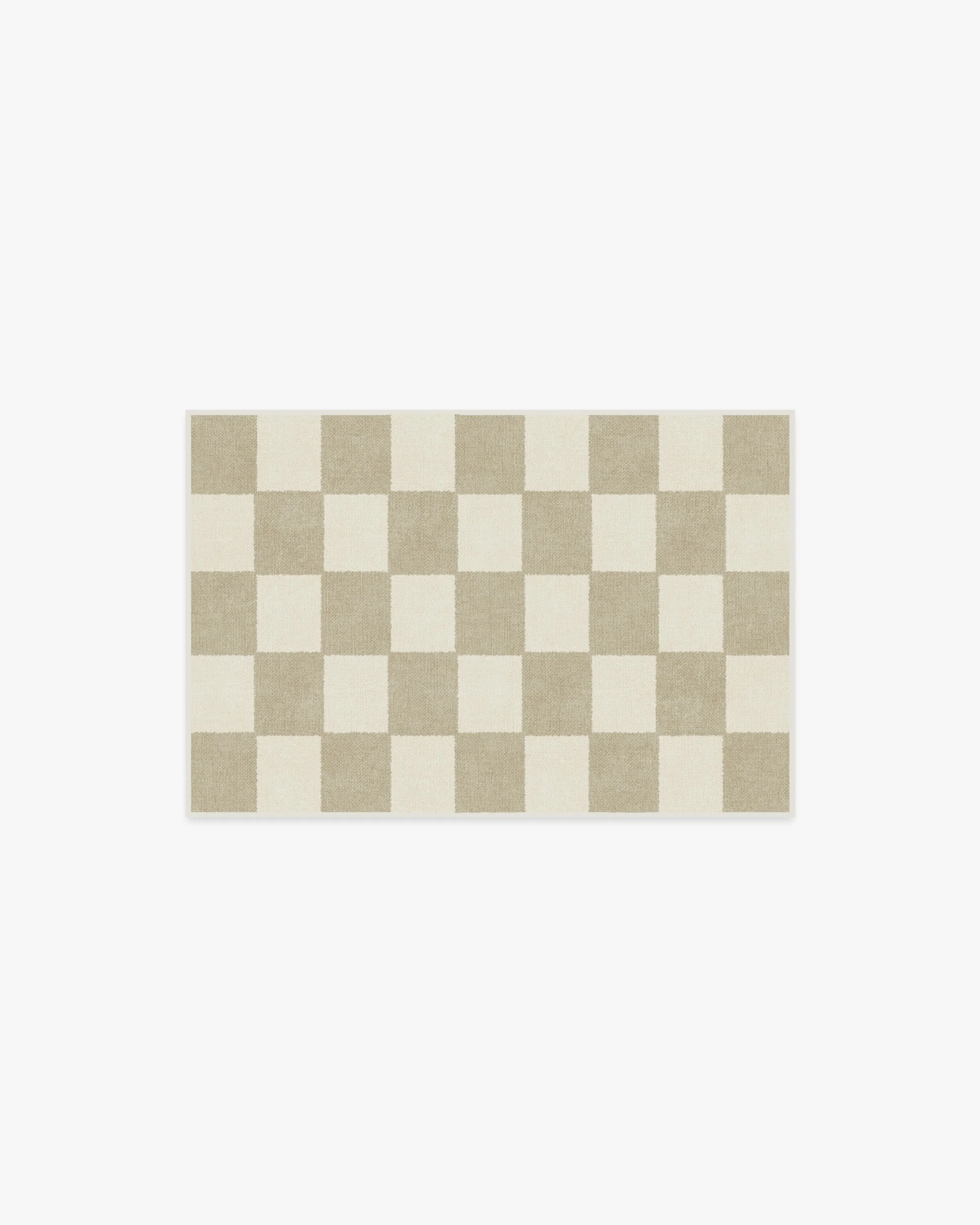 Modern Playful Flatwoven Rug with Washable Cappuccino Checkerboard Pattern for Living Room & Kids Room