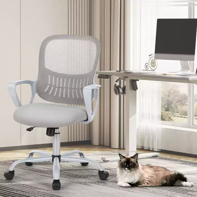 Premium Tall Office Chair, Counter Height, Adjustable Foot Ring Included for Standing Desk Users