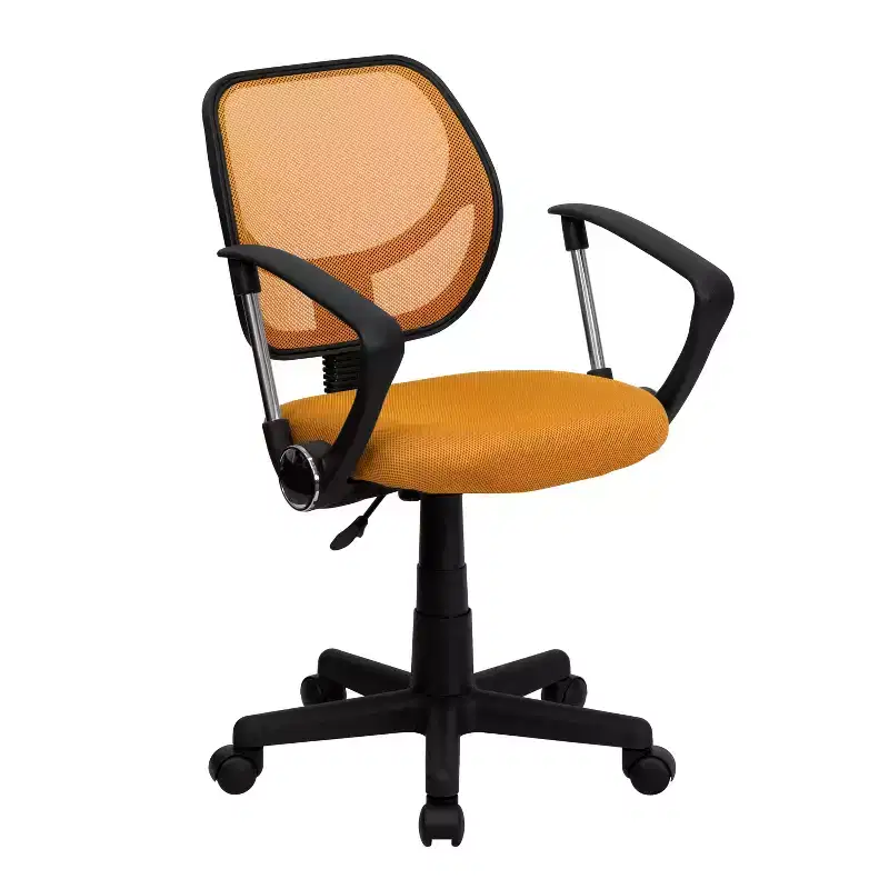 Mid-Back Mesh Swivel Task Office Chair with Curved Square Back and Arms
