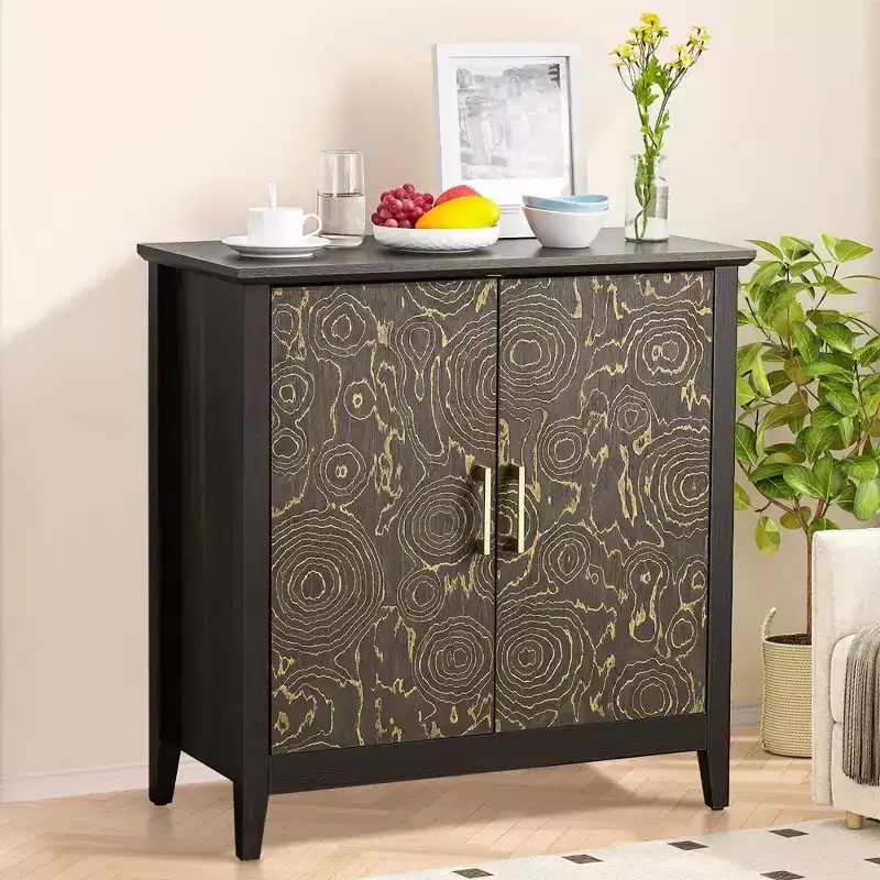 Modern Farmhouse Sideboard Buffet Cabinet with Storage with 2 Doors, Accent Cabinet with Storage