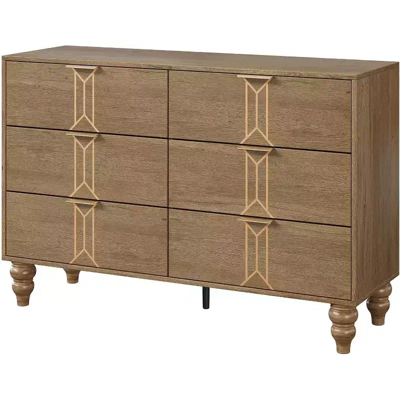 6 Drawers Dresser for Bedroom, Modern Wooden Dresser with Deep Drawers, Chest of Drawers