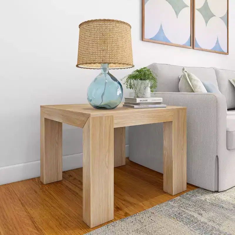 Modern Solid Wood Square Corner Table, 32 Side Table for Living Room, End Table