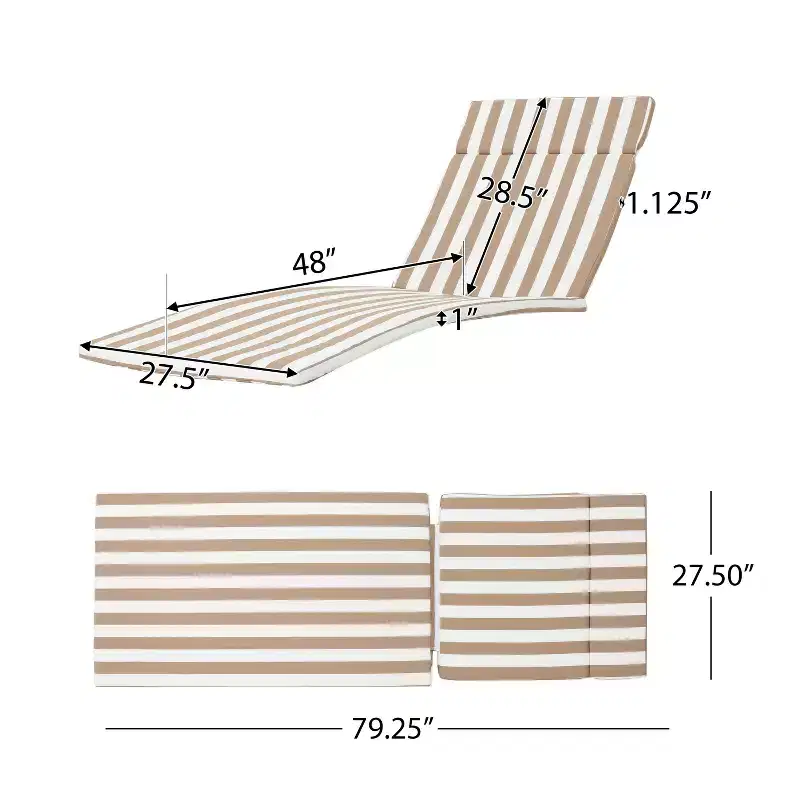 GDFStudio Olivia Multibrown 3 Piece Armless Chaise Lounge Chat Set with Cushions