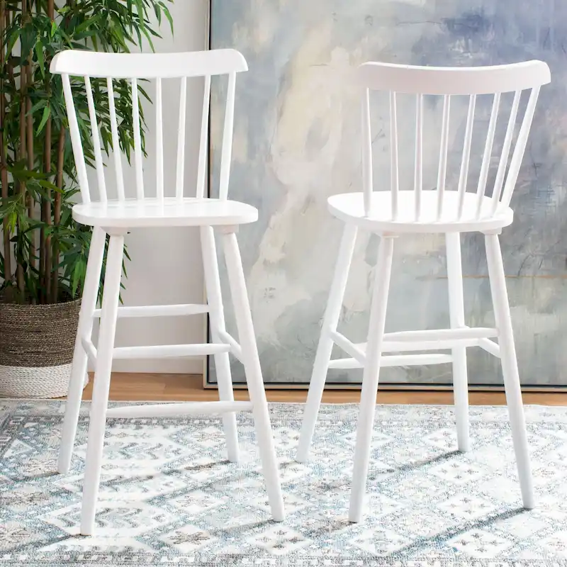 SAFAVIEH Aida 30-inch Spindle Farmhouse Bar Stool (Set of 2) - 19.9 x 19.8 x 38 - 20Wx20Dx43H