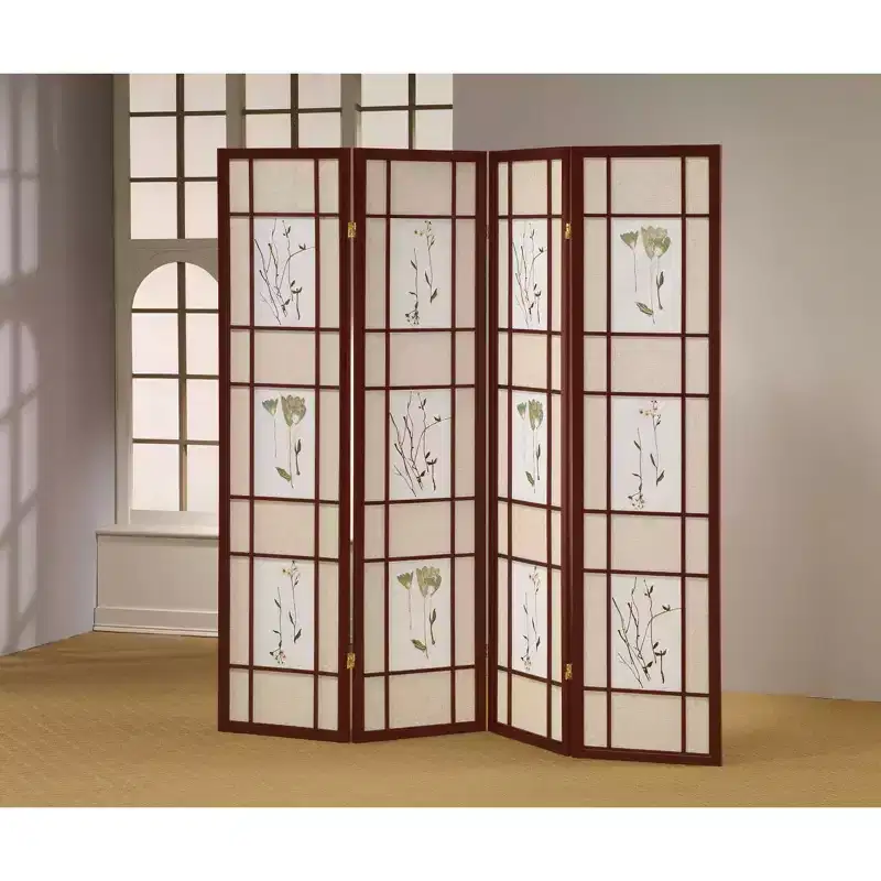 4 Panel Shoji Screen Cherry