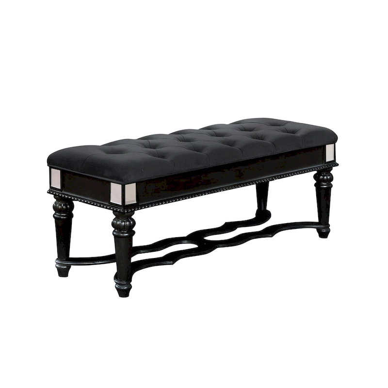 Zeln Traditional Fabric Tufted Upholstered Accent Bench by Furniture of America