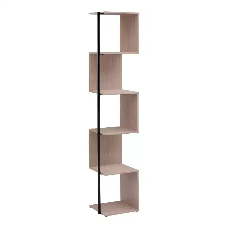 24/7 Shop At Home 62" Bloomhaven Modern 6 Shelf Corner Bookcase