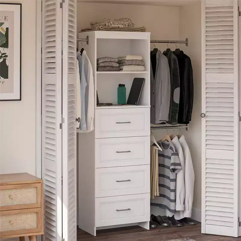 4 Drawer Closet Storage Organizer, White