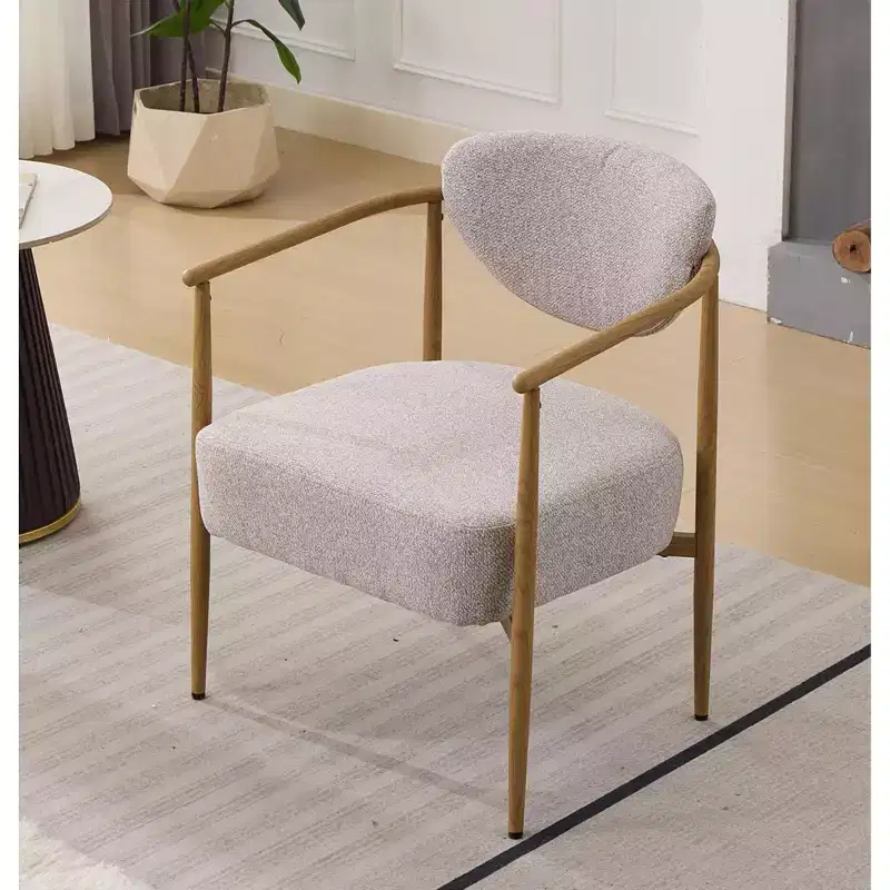 Modern Dining Chair, Padded Upholstered Accent Chair with Metal Frame, Chair for Living Room Bedroom, Dining Room, Home Office