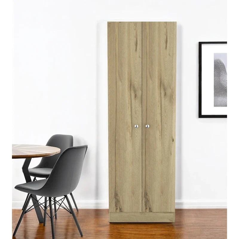 71 Oak Wood Pantry Or Storage Closet - 23.6' X '70.8' X '11.8