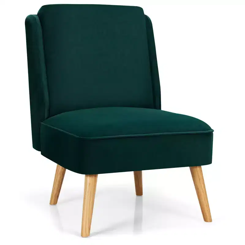 Velvet Accent Chair Single Sofa Chair Leisure Chair with Wood Frame