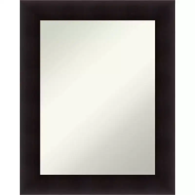 24" x 30" Non-Beveled Espresso Wood Wall Mirror -: Modern Rectangular Vanity, Includes Mount Hardware