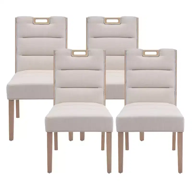 Christopher Knight Home Inho Modern Rubberwood Upholstered Armless Dining Chairs (Set of 4)