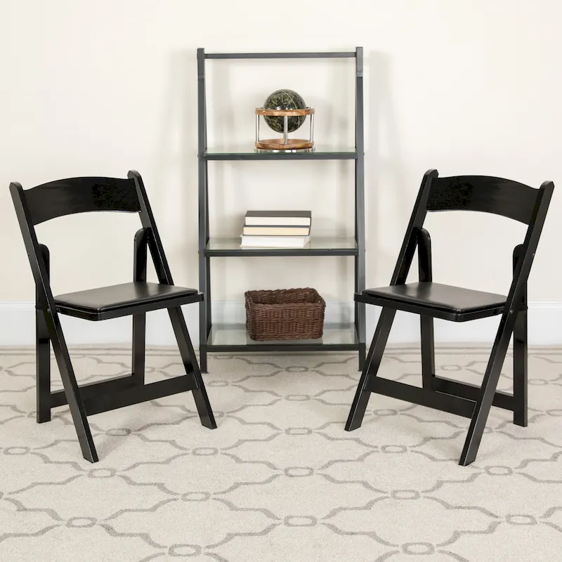 Vinyl-padded Wood Folding Chair (Set of 4)