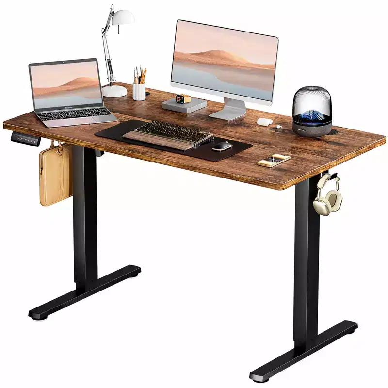 Electric Standing Desk, Brown, Height Adjustable, Single User – 47.2