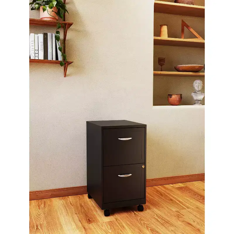 Space Solutions 18 Deep 2 Drawer Mobile Letter Width Vertical File Cabinet