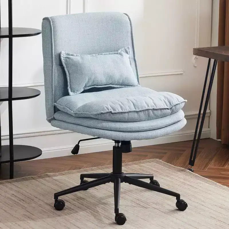 Upholstered Armless Swivel Task Office Chair, Adjustable Height