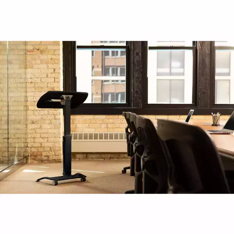 Pneumatic Adjustable Height Tilting Laptop Lectern Podium 25.5