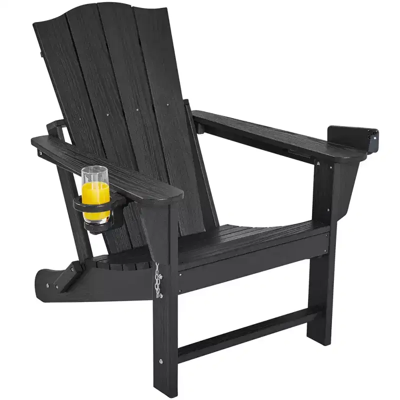 Yaheetech Folding Adirondack Chair with Cup Holder