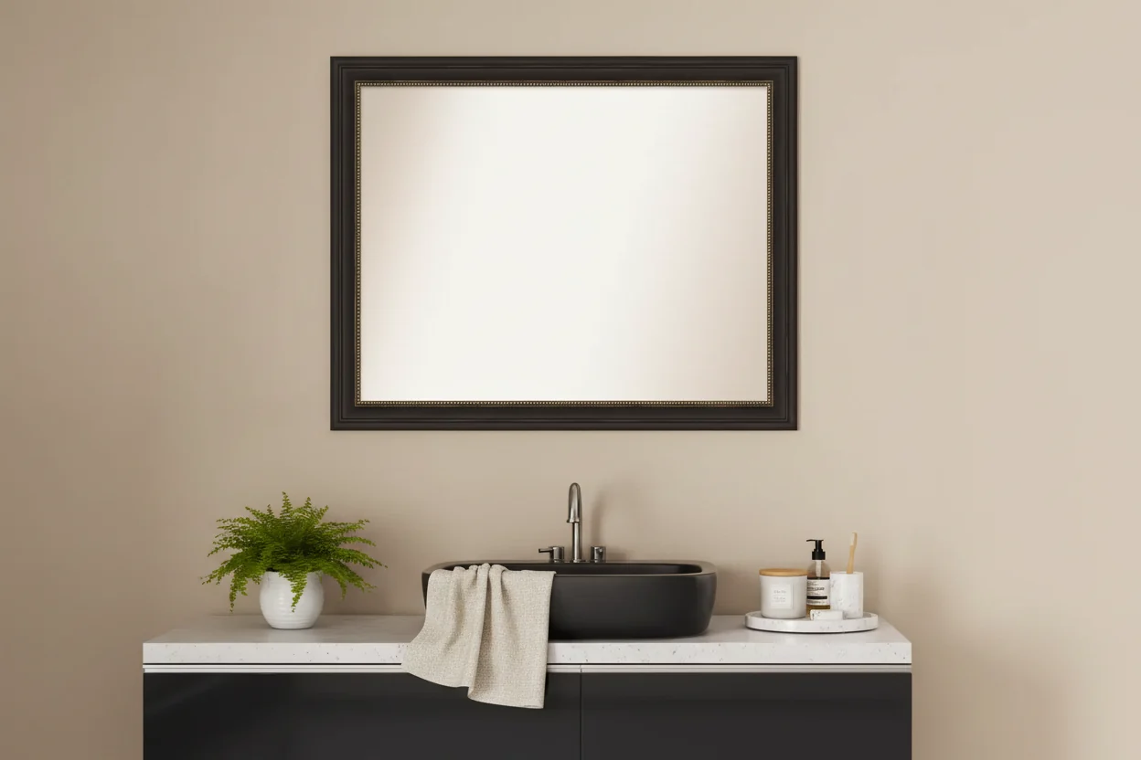 Non-Beveled Bathroom Wall Mirror 25.5 x 31.5 in.