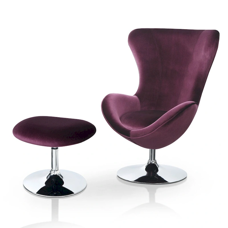 Cher Modern Fabric 2-piece Accent Chair and Ottoman Set by Furniture of America