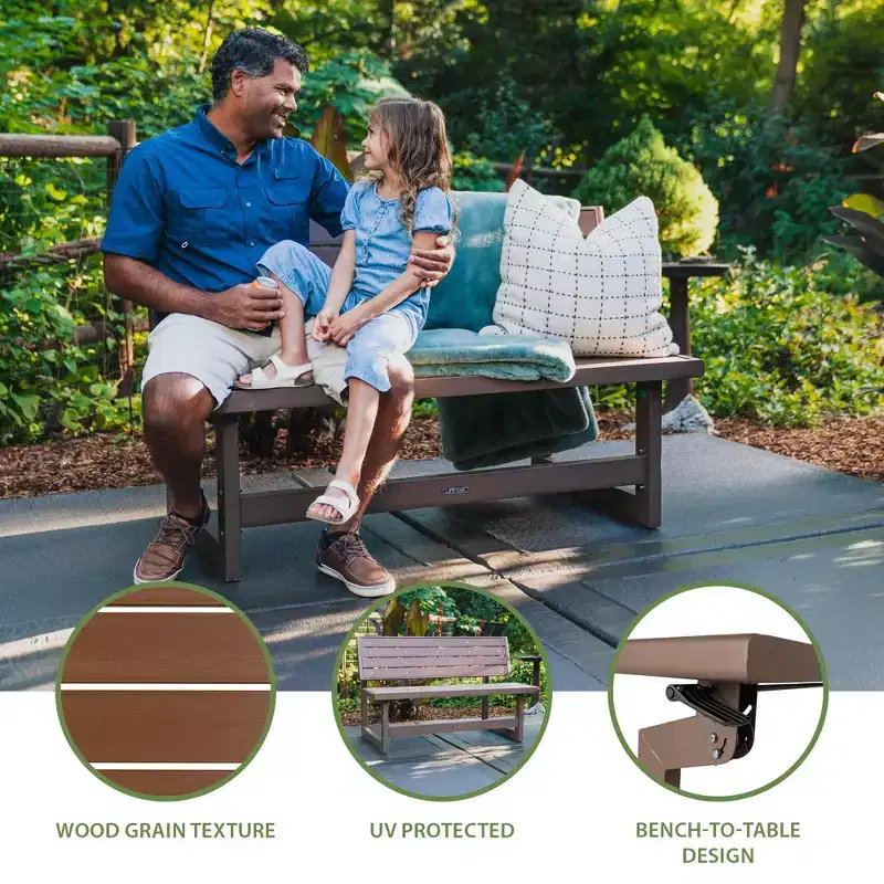Lifetime Convertible Bench, Mocha Brown (60139)