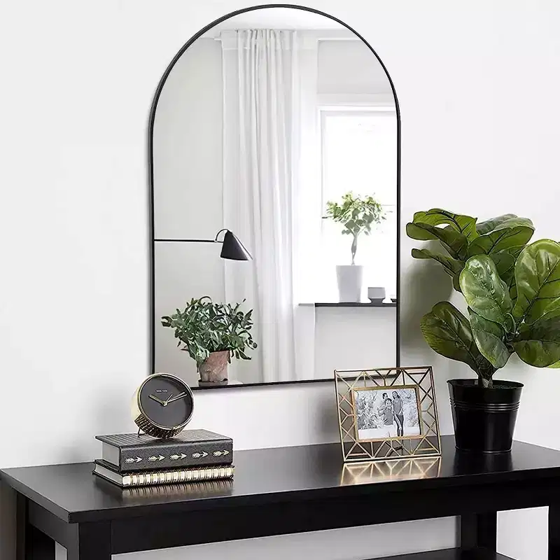 20 x 30 Arched Decorative Wall Mirror, Modern Metal Framed Vanity Mirror for Entryway, Living Room, Bedroom - Panipeachy