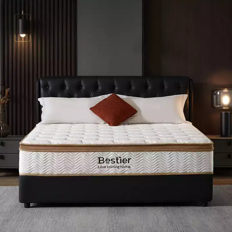 Bestier 10 Twin Mattress, Hybrid Spring Memory Foam Mattress in a Box, Cooling Medium Firm Bed Mattress, Pressure Relief