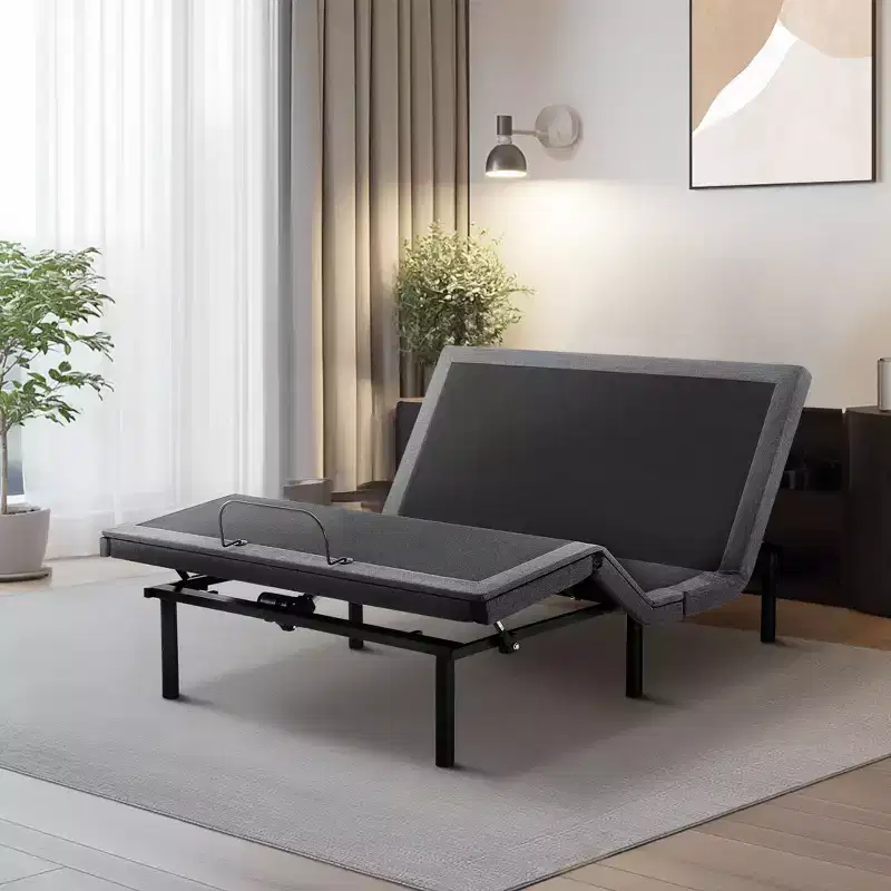 Ergonomic Motorized Bed Frame with Wireless Remote - Independent Head/Foot Tilt, Silent Power Motor, Ideal for Relax, Work, Read & TV Time