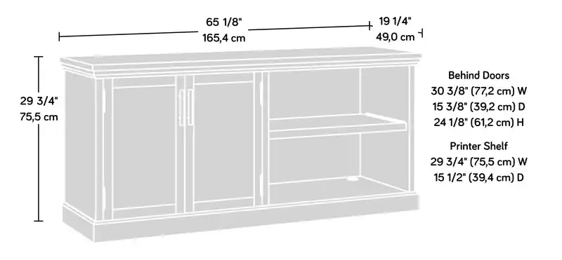 65.12 Commercial Grade Large Office Credenza - Prime Oak