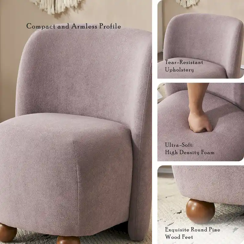 Christopher Knight Home - Eliana Modern Teddy Fabric Accent Chair with Curved Backrest and Legs